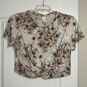 WOMENS XL FLORAL CROP TOP